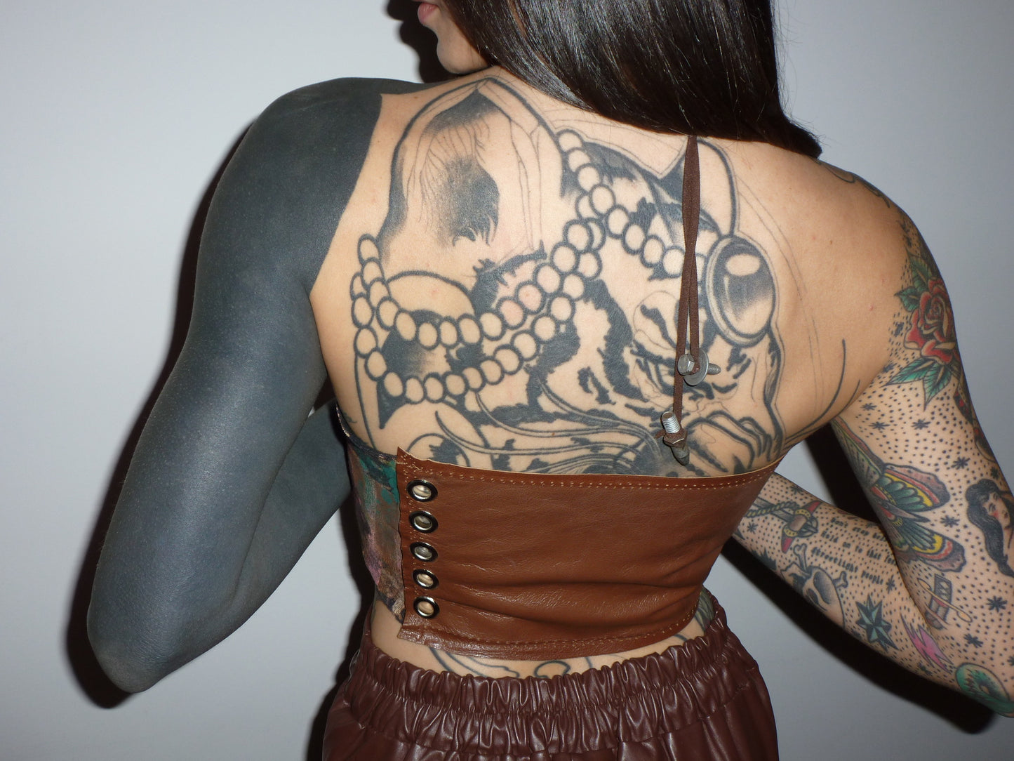 abstract leather top