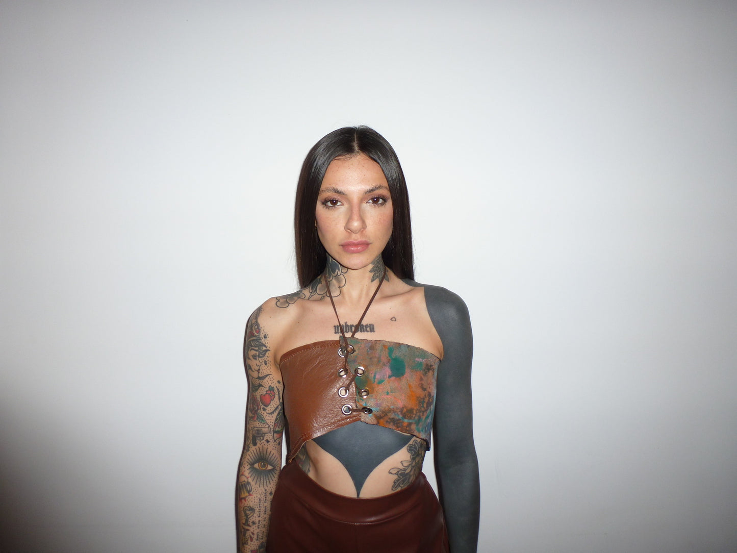 abstract leather top