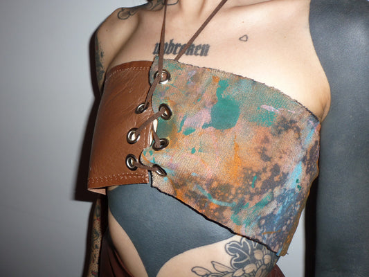 abstract leather top